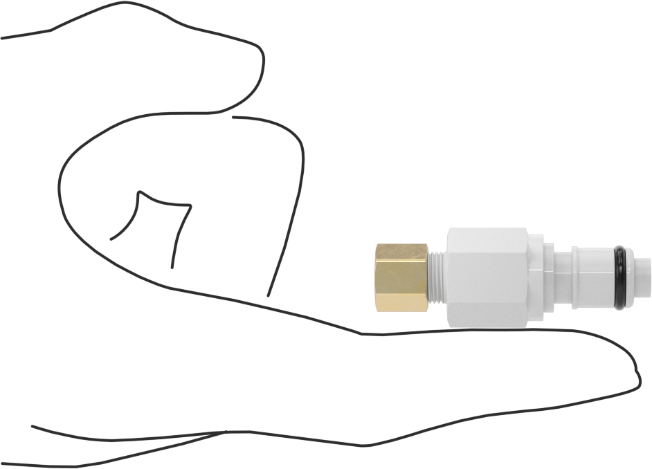 Yiyecek ve İçecek için Hızlı Bağlantı Kesme Boru Bağlantısı, Plug, 1/4 Kaplin Boyutu, 1/4" Sıkıştırma Borusu Dış Çapı için