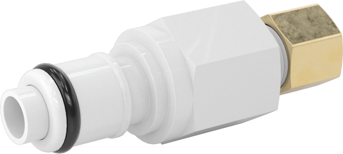 Yiyecek ve İçecek için Hızlı Bağlantı Kesme Boru Bağlantısı, Plug, 1/4 Kaplin Boyutu, 1/4" Sıkıştırma Borusu Dış Çapı için