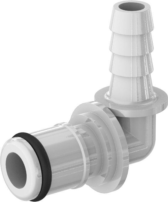 Yiyecek ve İçecek için Hızlı Bağlantı Kesme Boru Bağlantısı, Dirsek Tapa, 1/4 Kaplin Boyutu, 1/4" Dikenli Boru İç Çapı için