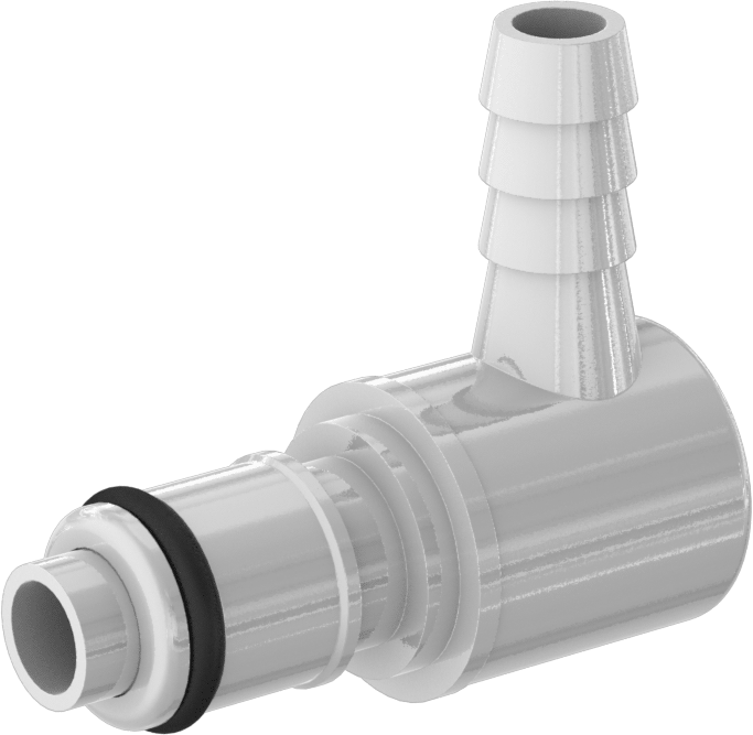 Yiyecek ve İçecek için Hızlı Bağlantı Kesme Boru Bağlantısı, Kapatma Valfli Dirsek Tapa, 1/4 Kaplin, 1/4" Çıkıntılı Boru için