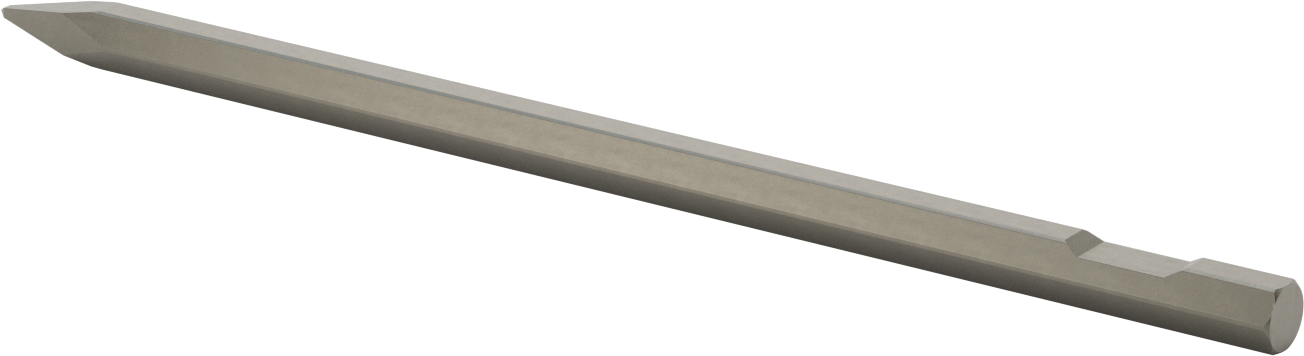 Yıkım Çekiçleri için Altıgen Şaftlı Keski Ucu, 1/8" Geniş Uçlu Bıçak, 18" Toplam Uzunluk