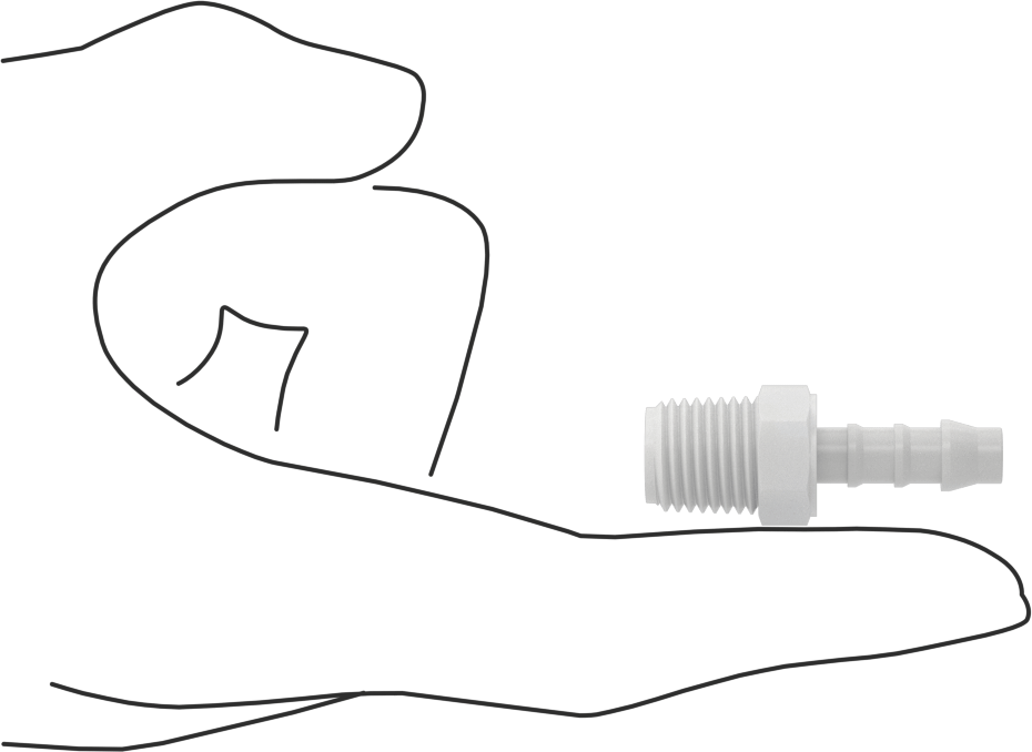 Kimyasallara Dayanıklı PVDF Hortum Bağlantı Elemanı, Düz Adaptör, 1/4" Hortum İç Çapı için, 1/4 NPT Erkek