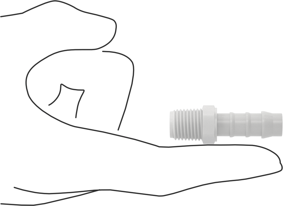 Kimyasallara Dayanıklı PVDF Hortum Bağlantı Elemanı, Düz Adaptör, 3/8" Hortum İç Çapı için, 1/4 NPT Erkek