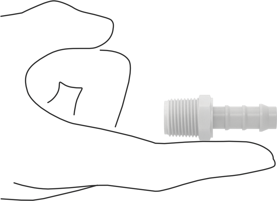 Kimyasallara Dayanıklı PVDF Hortum Bağlantı Elemanı, Düz Adaptör, 3/8" Hortum İç Çapı için, 3/8 NPT Erkek