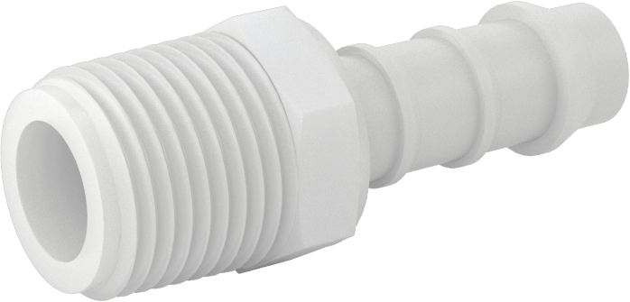 Kimyasallara Dayanıklı PVDF Hortum Bağlantı Elemanı, Düz Adaptör, 3/8" Hortum İç Çapı için, 3/8 NPT Erkek