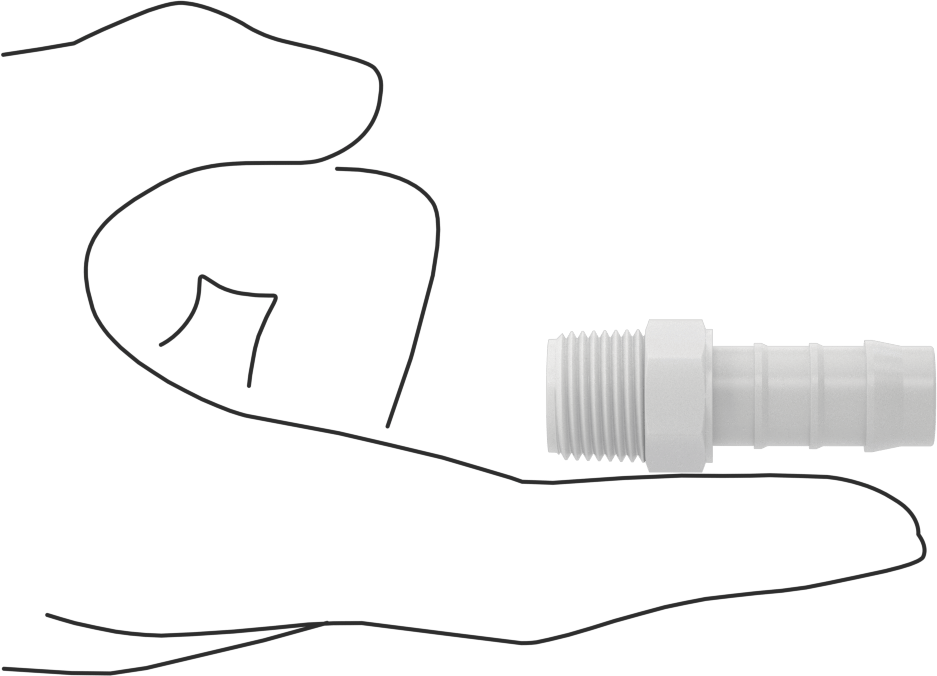 Kimyasallara Dayanıklı PVDF Hortum Bağlantı Elemanı, Düz Adaptör, 1/2" Hortum İç Çapı için, 3/8 NPT Erkek