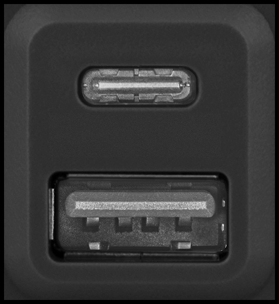 Tezgah Üstü Priz Şeridi, 2 Çıkış, 1 USB-A ve 1 USB-C Bağlantı Noktası, 6' Uzunlukta Kablo