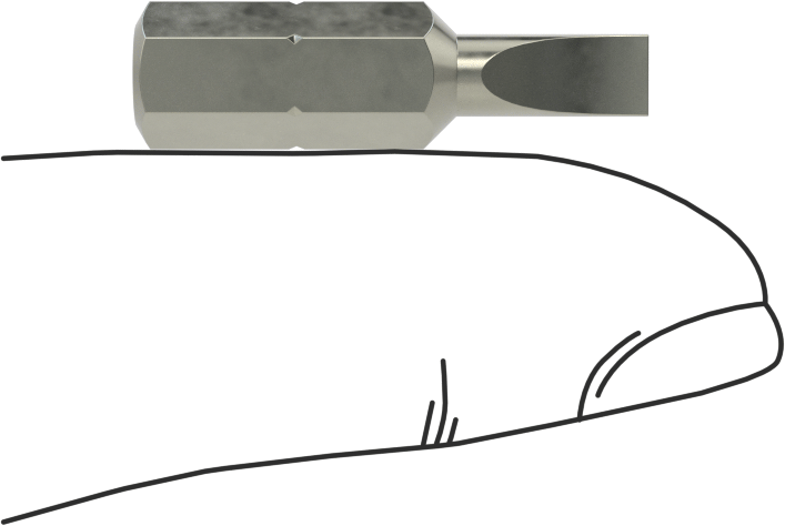 Sıkı Boşluklu Uç, 5/32" Yivli, 1/4" Altıgen Şaft, 3/8" Mil Uzunluğu