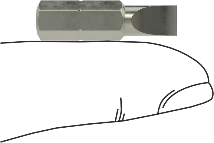 Sıkı Boşluklu Uç, 7/32" Yivli, 1/4" Altıgen Şaft, 3/8" Mil Uzunluğu