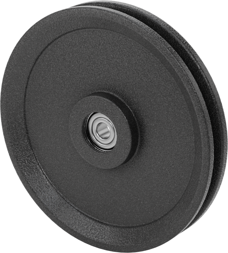 Avara Kasnağı, 1/4" Çaplı Yuvarlak Kayış için, 6" OD, 3/8" Mil Çapı