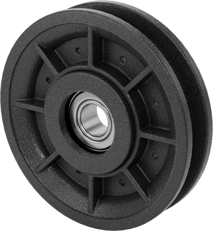 Avara Kasnağı, 3/8" Çaplı Yuvarlak Kayış için, 3.5" OD, 1/2" Mil Çapı için
