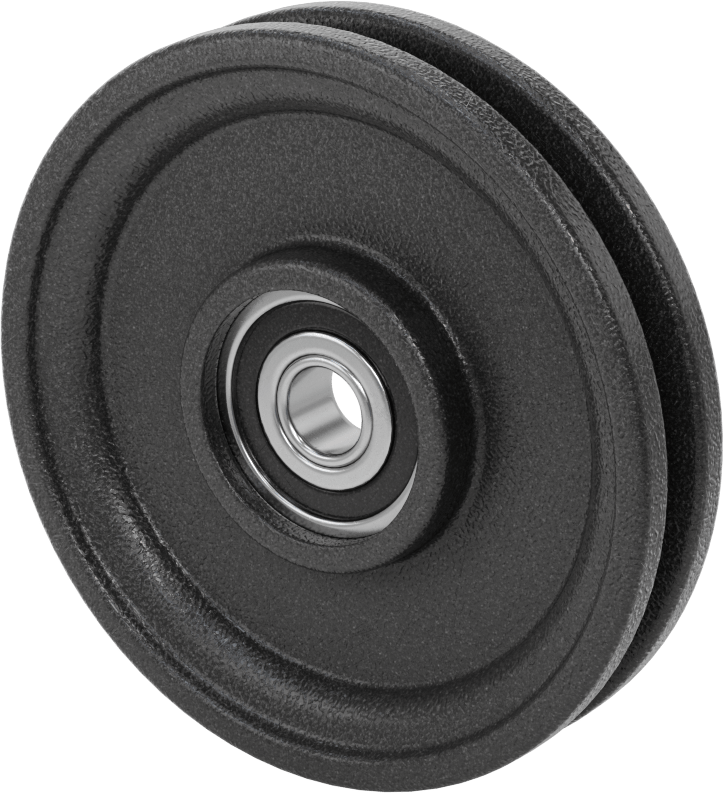 Avara Kasnağı, 1/4" Çaplı Yuvarlak Kayış için, 4.5" OD, 1/2" Mil Çapı için