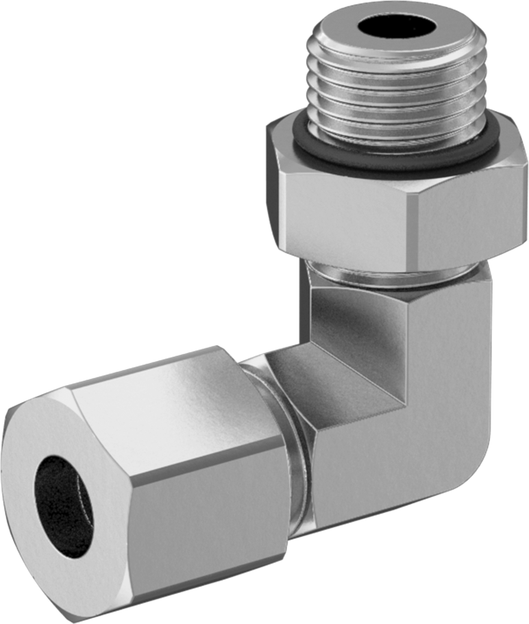 Titreşime Dayanıklı Sıkıştırma Bağlantısı, Çelik Boru için, 8 mm Dış Çaplı Boru x 1/4 BSPP için Dirsek