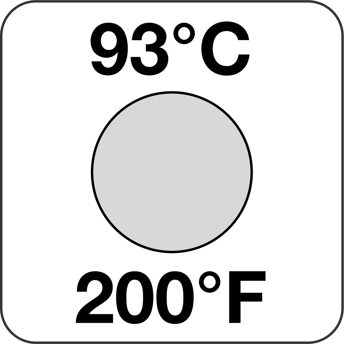 Tek Noktalı Sıcaklık Gösterge Etiketi, Tek Kullanımlık, 200°F