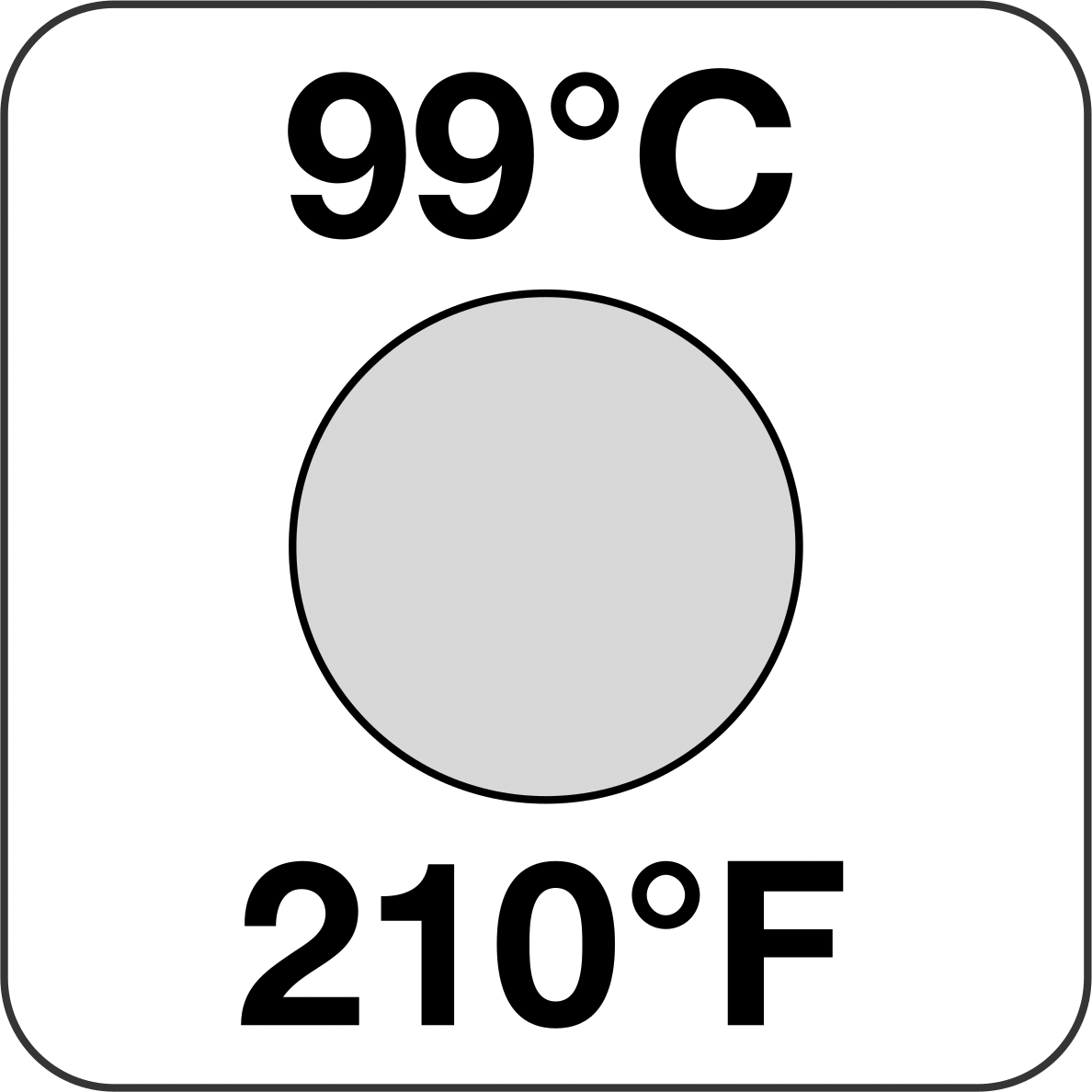 Tek Noktalı Sıcaklık Gösterge Etiketi, Tek Kullanımlık, 210°F