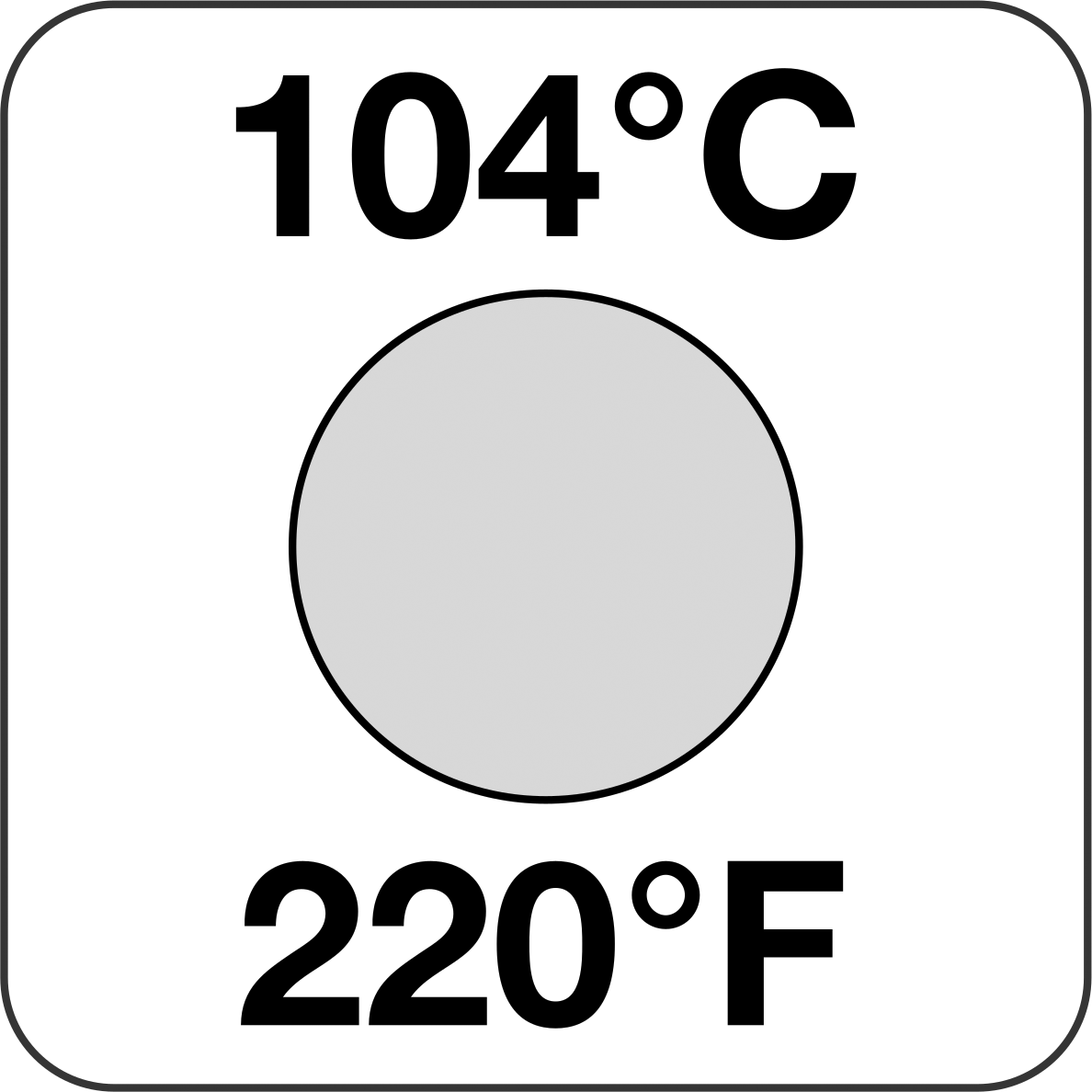 Tek Noktalı Sıcaklık Gösterge Etiketi, Tek Kullanımlık, 220°F