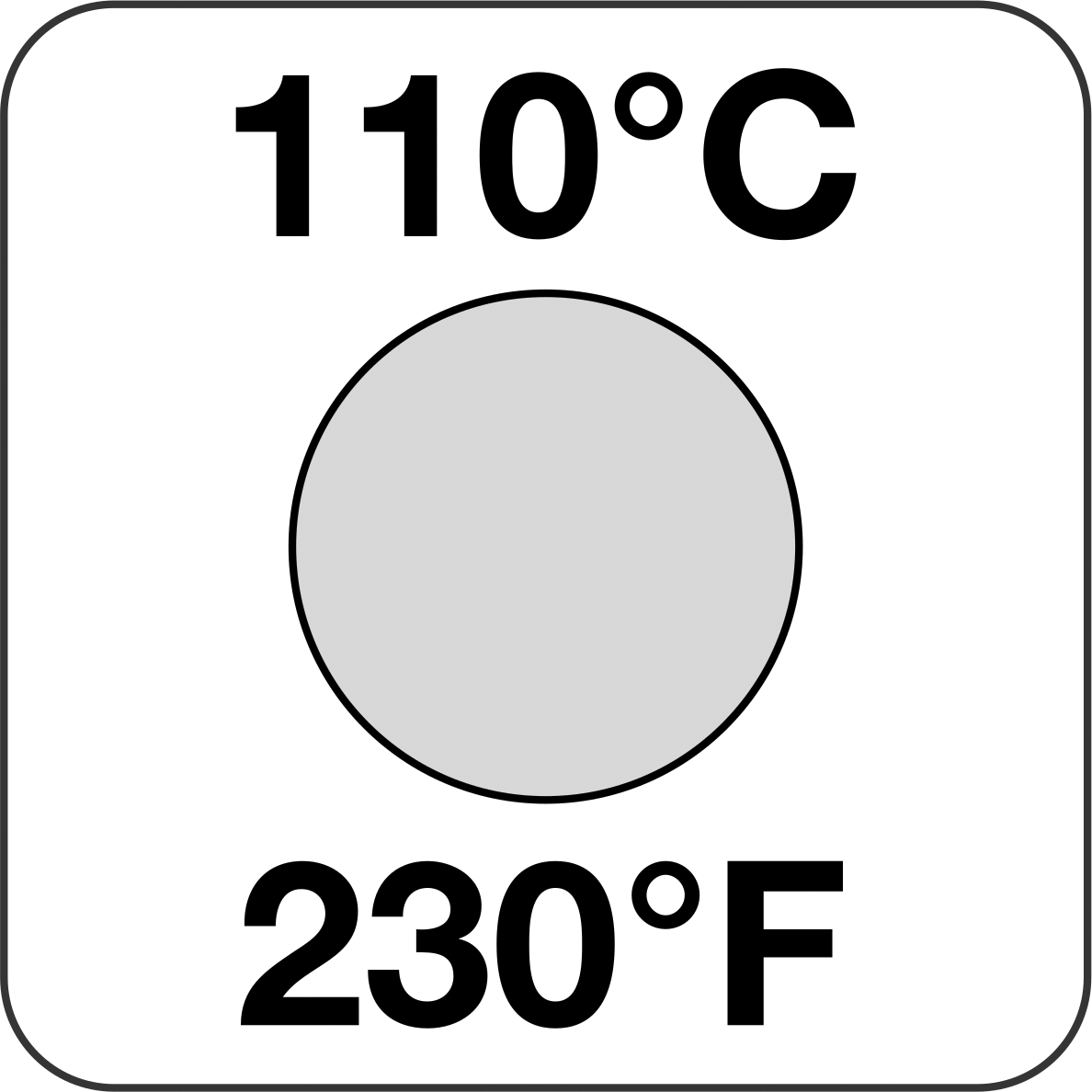 Tek Noktalı Sıcaklık Gösterge Etiketi, Tek Kullanımlık, 230°F