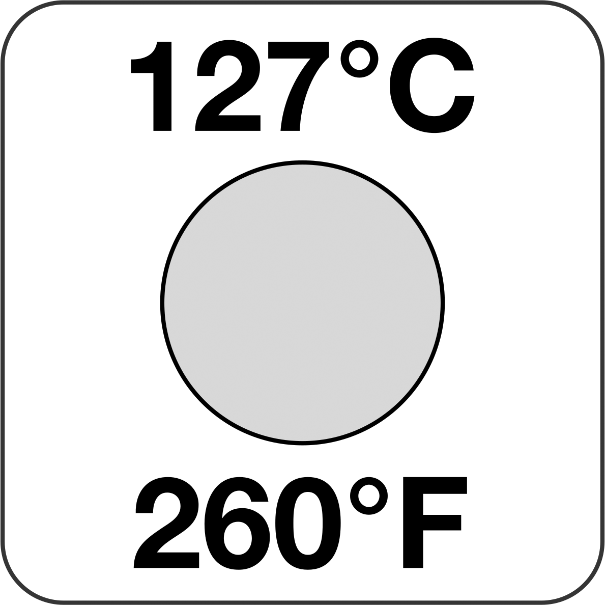 Tek Noktalı Sıcaklık Gösterge Etiketi, Tek Kullanımlık, 260°F