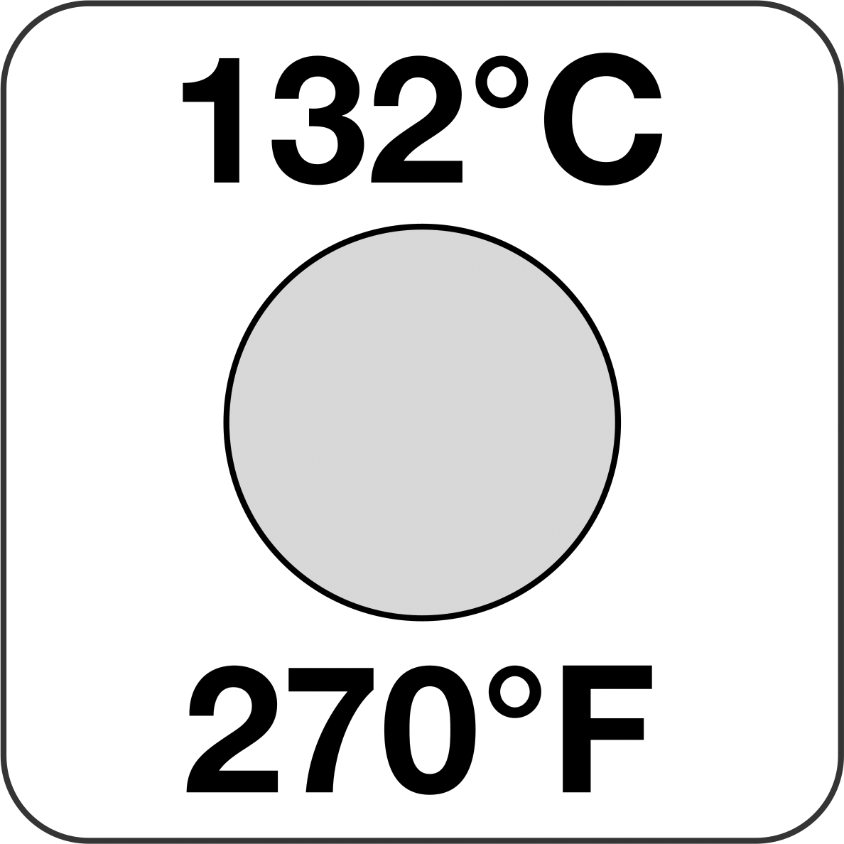 Tek Noktalı Sıcaklık Gösterge Etiketi, Tek Kullanımlık, 270°F