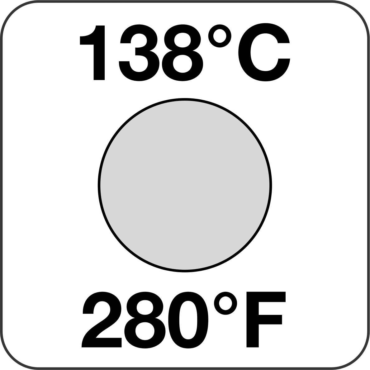 Tek Noktalı Sıcaklık Gösterge Etiketi, Tek Kullanımlık, 280°F