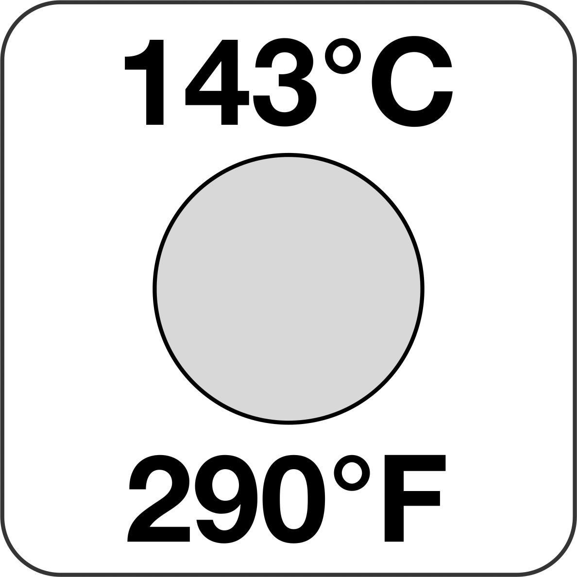 Tek Noktalı Sıcaklık Gösterge Etiketi, Tek Kullanımlık, 290°F