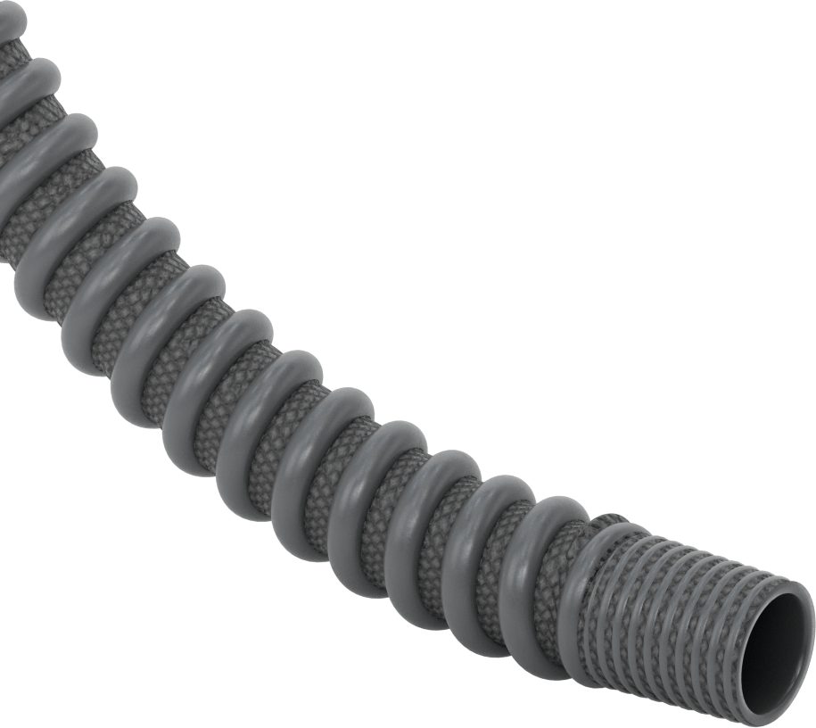 Sıvılar için Aşınmaya Dayanıklı Kanal Hortumu, Siyah, 1-1/2" ID, 2" OD, 10 Fit Uzunluk