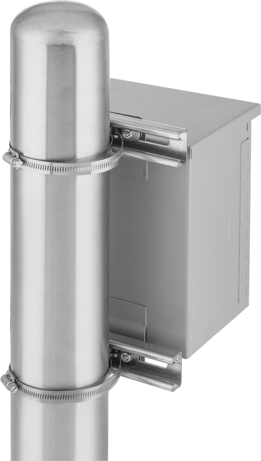 Enclosure Installed with Pole-Mounting Kit