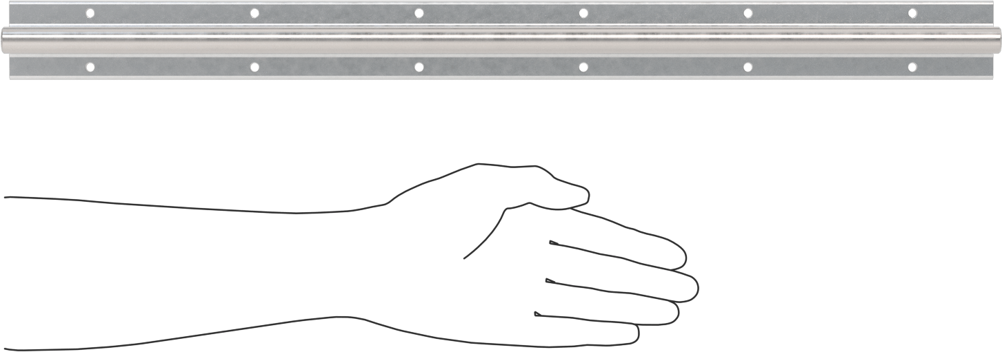 İki Parçalı Destek Rayı Şaftı, 1055 Karbon Çelik, 16 mm Çap, 600 mm Uzunluk