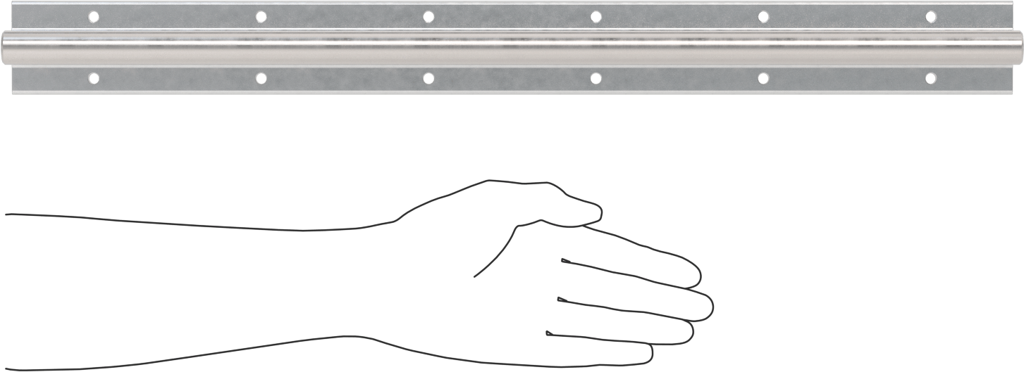 İki Parçalı Destek Rayı Şaftı, 1055 Karbon Çelik, 20 mm Çap, 600 mm Uzunluk