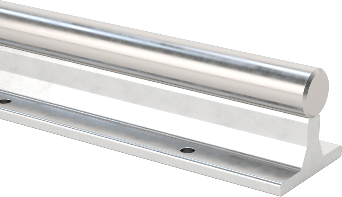 İki Parçalı Destek Rayı Şaftı, 1055 Karbon Çelik, 30 mm Çap, 1200 mm Uzunluk