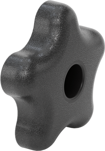 Plastik Beş Kollu Topuz, Titreşime Dayanıklı, 5/16"-18 Dişli Delik, 2-1/4" Genişlikte Başlık
