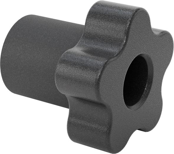 Plastik Beş Kollu Topuz, Titreşime Dayanıklı, 1/4"-20 Dişli Delikli, 1-1/4" Geniş Başlık