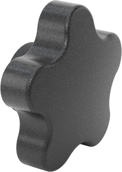 Plastik Beş Kollu Topuz, 1/4"-20 Dişli Delikli, 1-3/4" Genişlikte Başlık