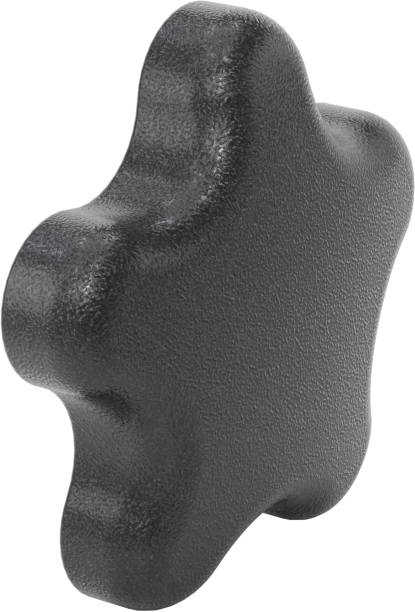 Plastik Beş Kollu Topuz, 5/16"-18 Dişli Delik, 2-1/4" Genişlikte Başlık