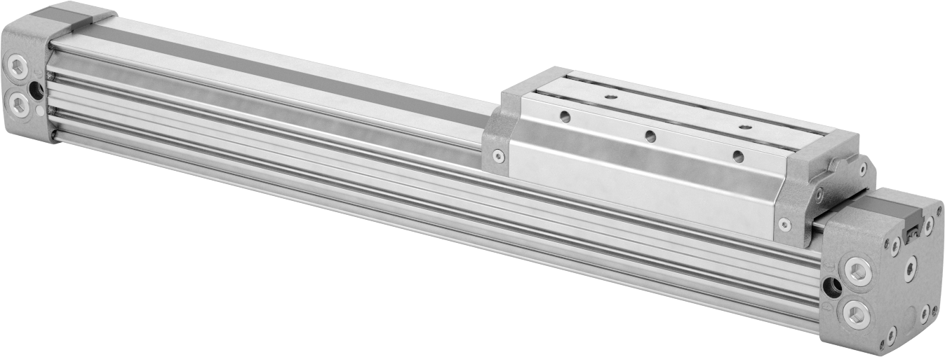 Çubuksuz Hava Sürgüsü, 1-1/4" Delik Boyutu, 3,23" Yükseklik, 10" Strok Uzunluğu