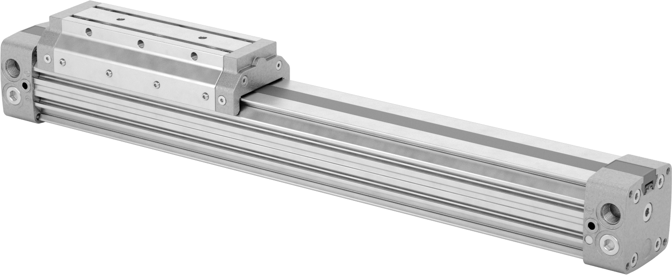 Çubuksuz Hava Sürgüsü, 1-1/4" Delik Boyutu, 3,23" Yükseklik, 10" Strok Uzunluğu