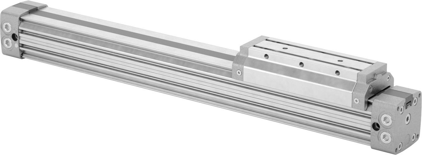 Çubuksuz Hava Sürgüsü, 1-1/4" Delik Boyutu, 3,23" Yükseklik, 12" Strok Uzunluğu