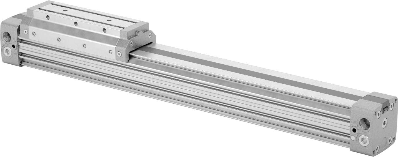 Çubuksuz Hava Sürgüsü, 1-1/4" Delik Boyutu, 3,23" Yükseklik, 12" Strok Uzunluğu