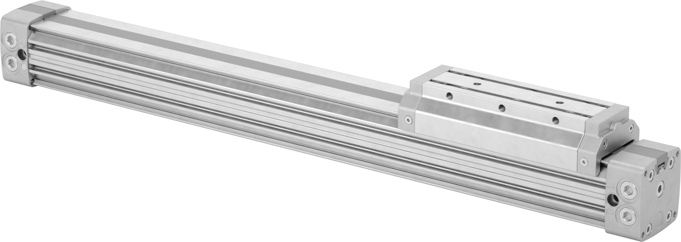 Çubuksuz Hava Sürgüsü, 1-1/4" Delik Boyutu, 3,23" Yükseklik, 14 inç Strok Uzunluğu