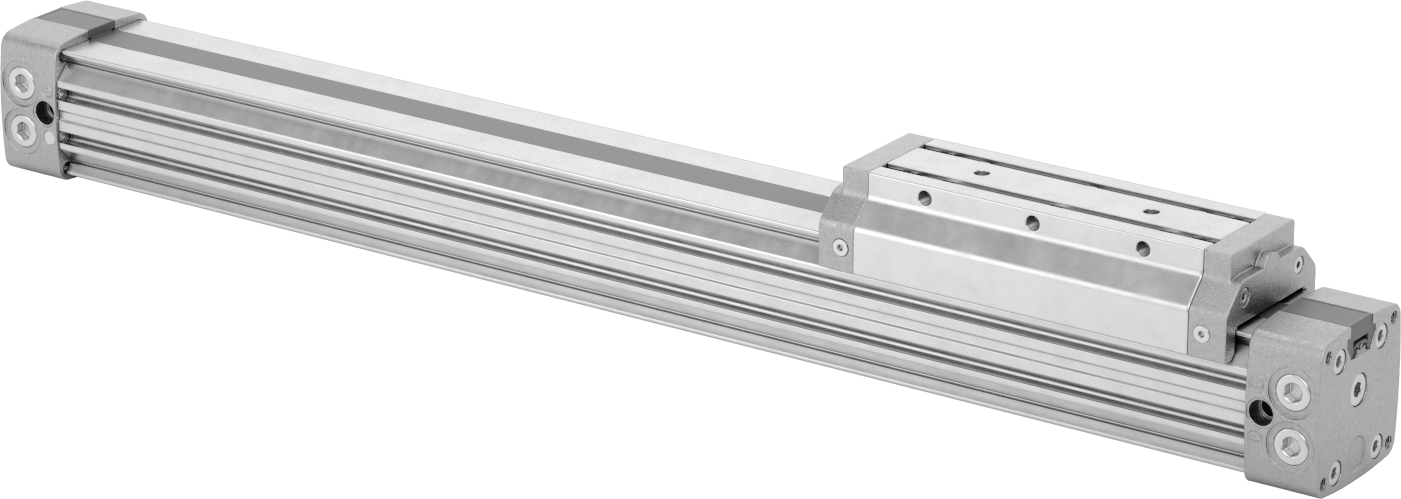 Çubuksuz Hava Sürgüsü, 1-1/4" Delik Boyutu, 3,23" Yükseklik, 14 inç Strok Uzunluğu