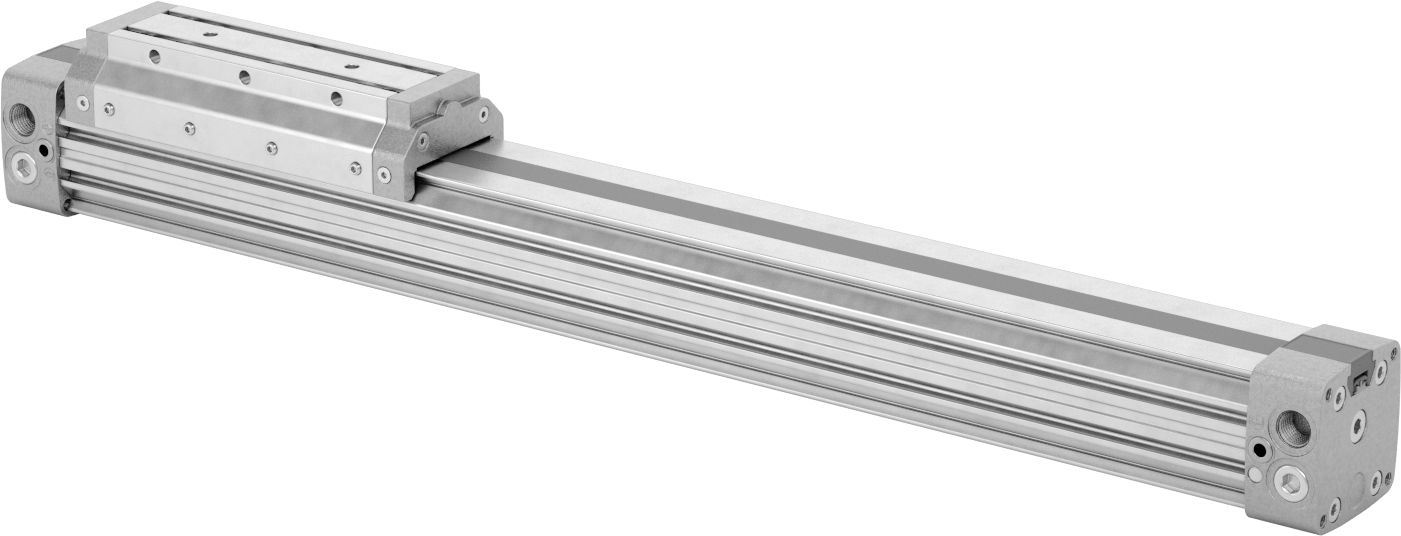 Çubuksuz Hava Sürgüsü, 1-1/4" Delik Boyutu, 3,23" Yükseklik, 14 inç Strok Uzunluğu