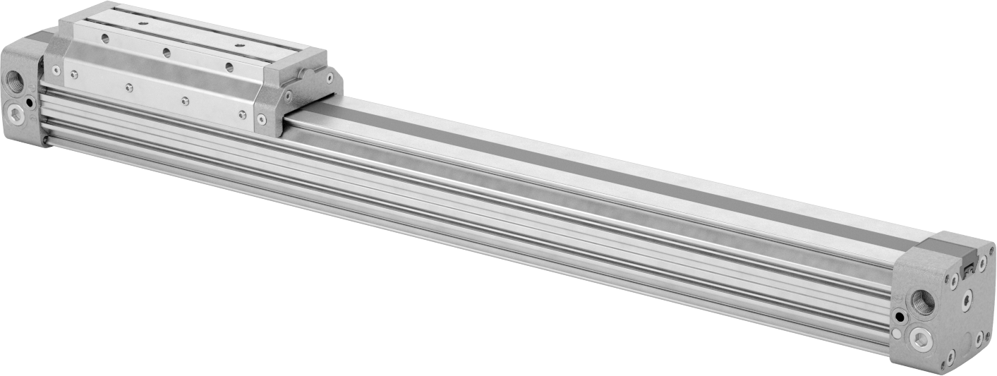 Çubuksuz Hava Sürgüsü, 1-1/4" Delik Boyutu, 3,23" Yükseklik, 15" Strok Uzunluğu
