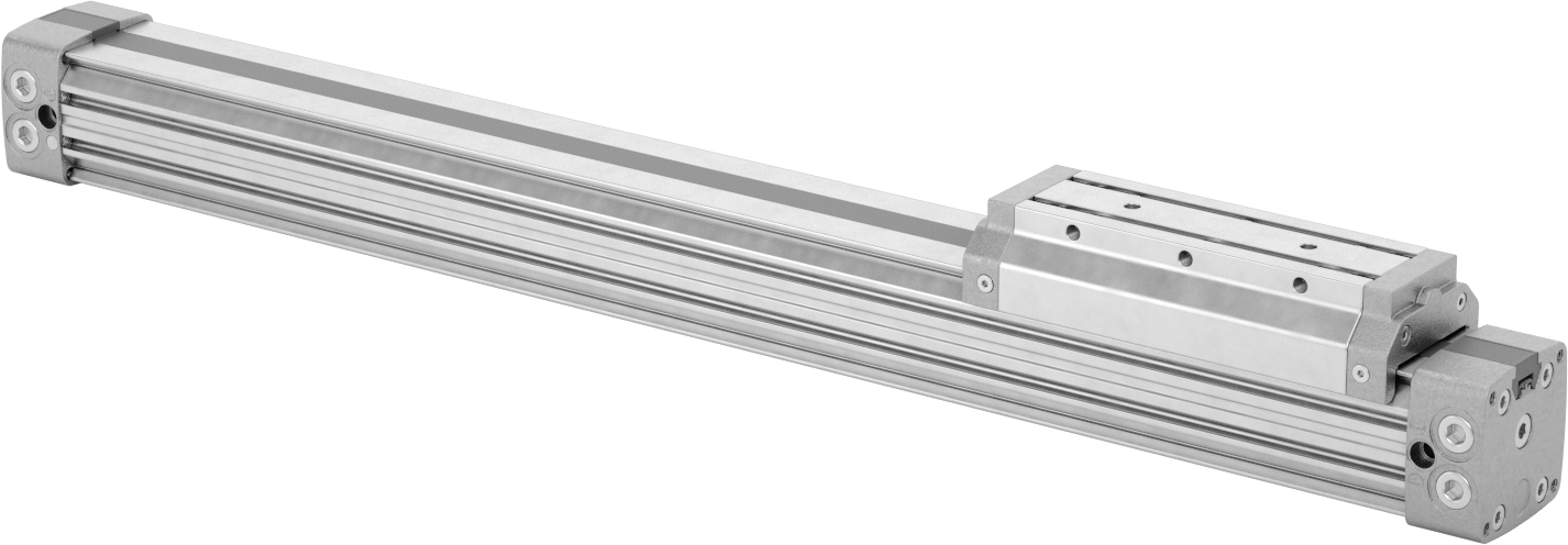 Çubuksuz Hava Sürgüsü, 1-1/4" Delik Boyutu, 3,23" Yükseklik, 16 inç Strok Uzunluğu