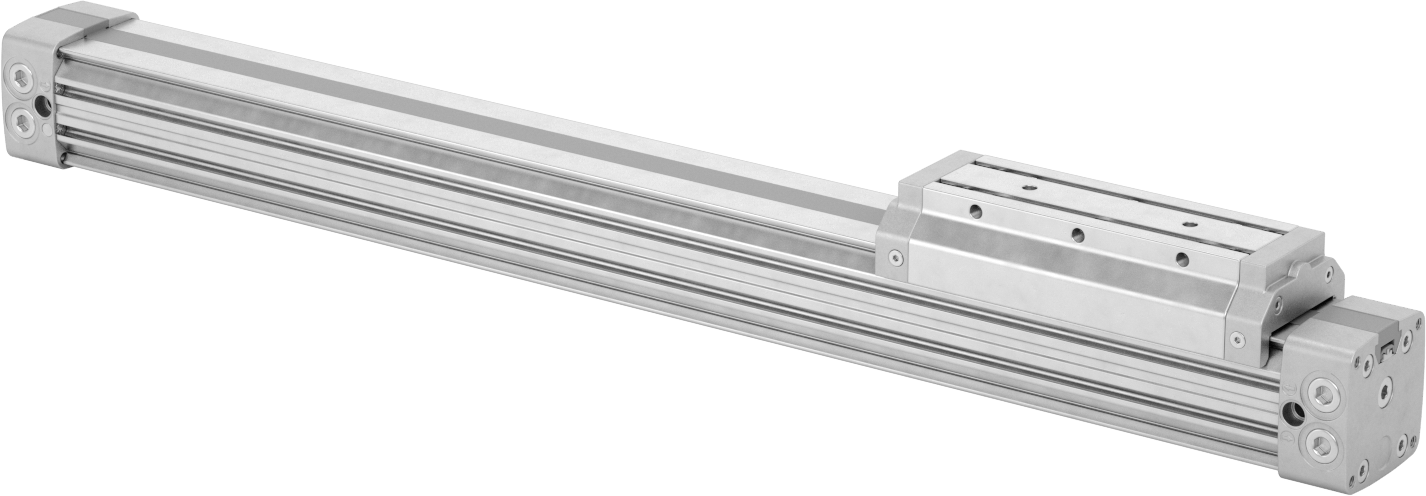 Çubuksuz Hava Sürgüsü, 1-1/4" Delik Boyutu, 3,23" Yükseklik, 16 inç Strok Uzunluğu