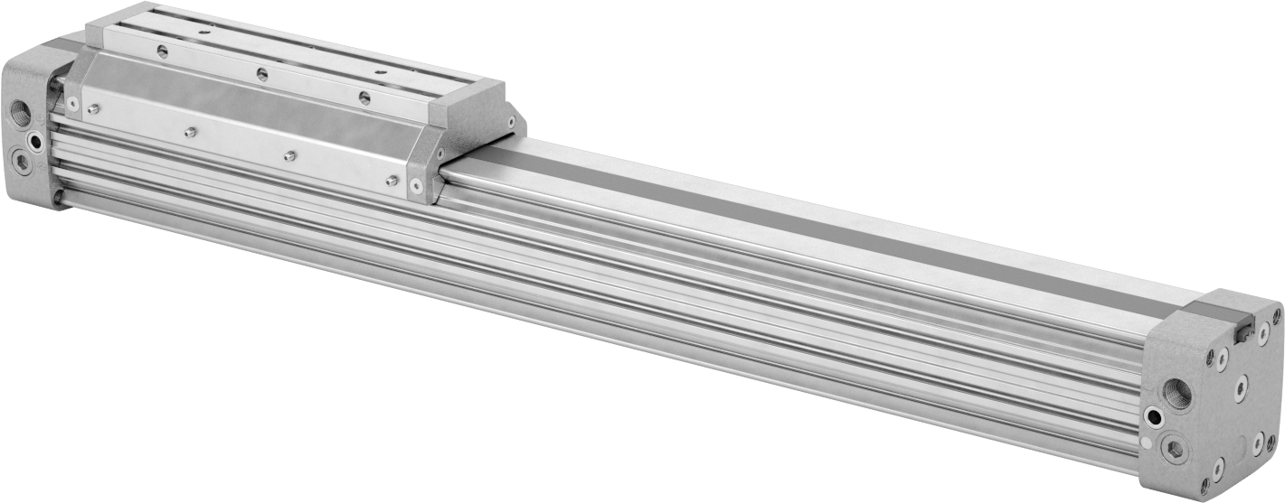 Çubuksuz Hava Sürgüsü, 1-1/2" Delik Çapı, 3,84 inç Yükseklik, 14 inç Strok Uzunluğu