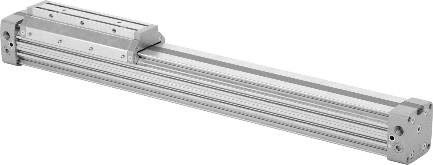 Çubuksuz Hava Sürgüsü, 1-1/2" Delik Çapı, 3,84 inç Yükseklik, 16 inç Strok Uzunluğu