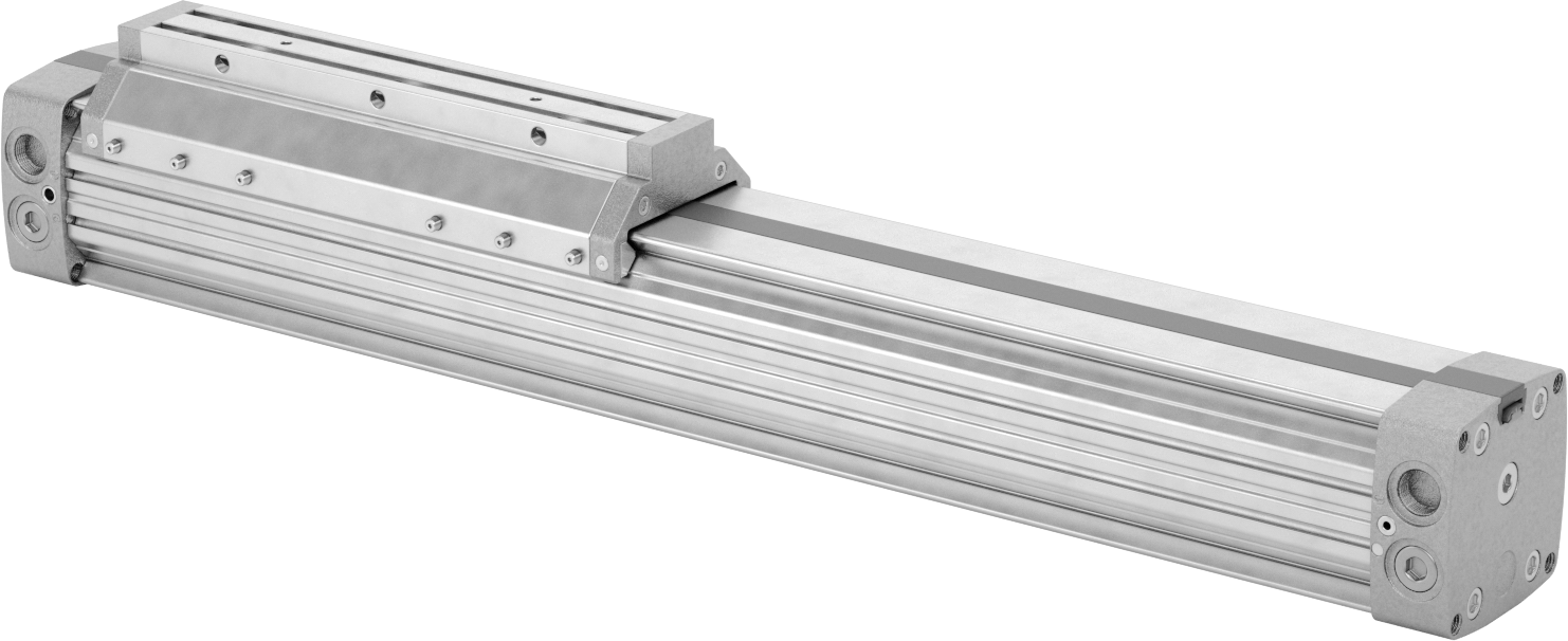 Çubuksuz Hava Sürgüsü, 2-1/2" Delik Boyutu, 5,39" Yükseklik, 15" Strok Uzunluğu