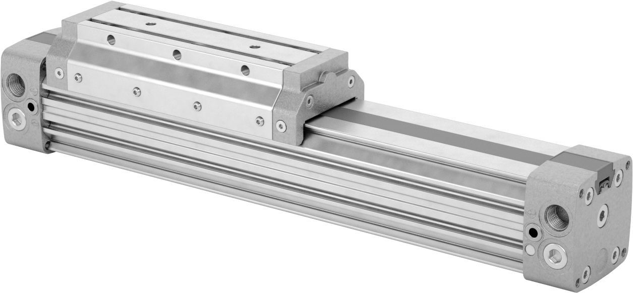 Çubuksuz Hava Sürgüsü, 1-1/4" Delik Boyutu, 3,23" Yükseklik, 5" Strok Uzunluğu