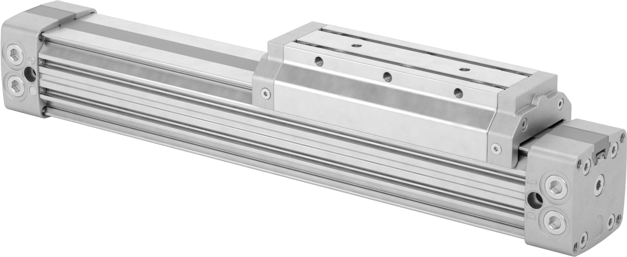 Çubuksuz Hava Sürgüsü, 1-1/4" Delik Boyutu, 3,23" Yükseklik, 6" Strok Uzunluğu