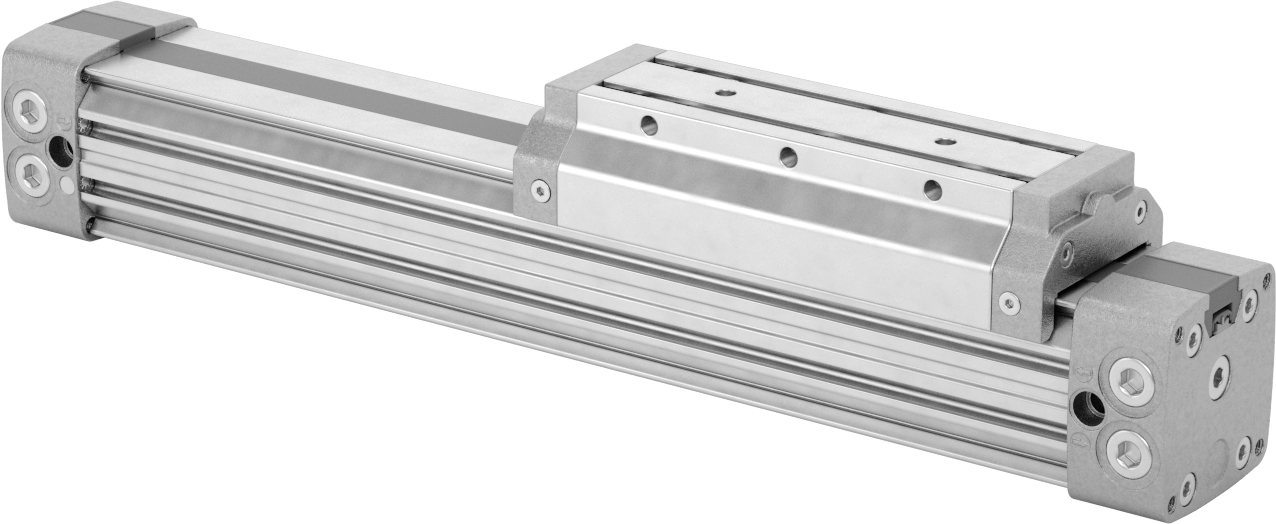 Çubuksuz Hava Sürgüsü, 1-1/4" Delik Boyutu, 3,23" Yükseklik, 6" Strok Uzunluğu